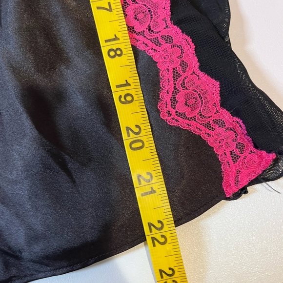 y2k black and pink lace mesh slip dress lingerie vintage coquette feminine sexy - Picture 8 of 8